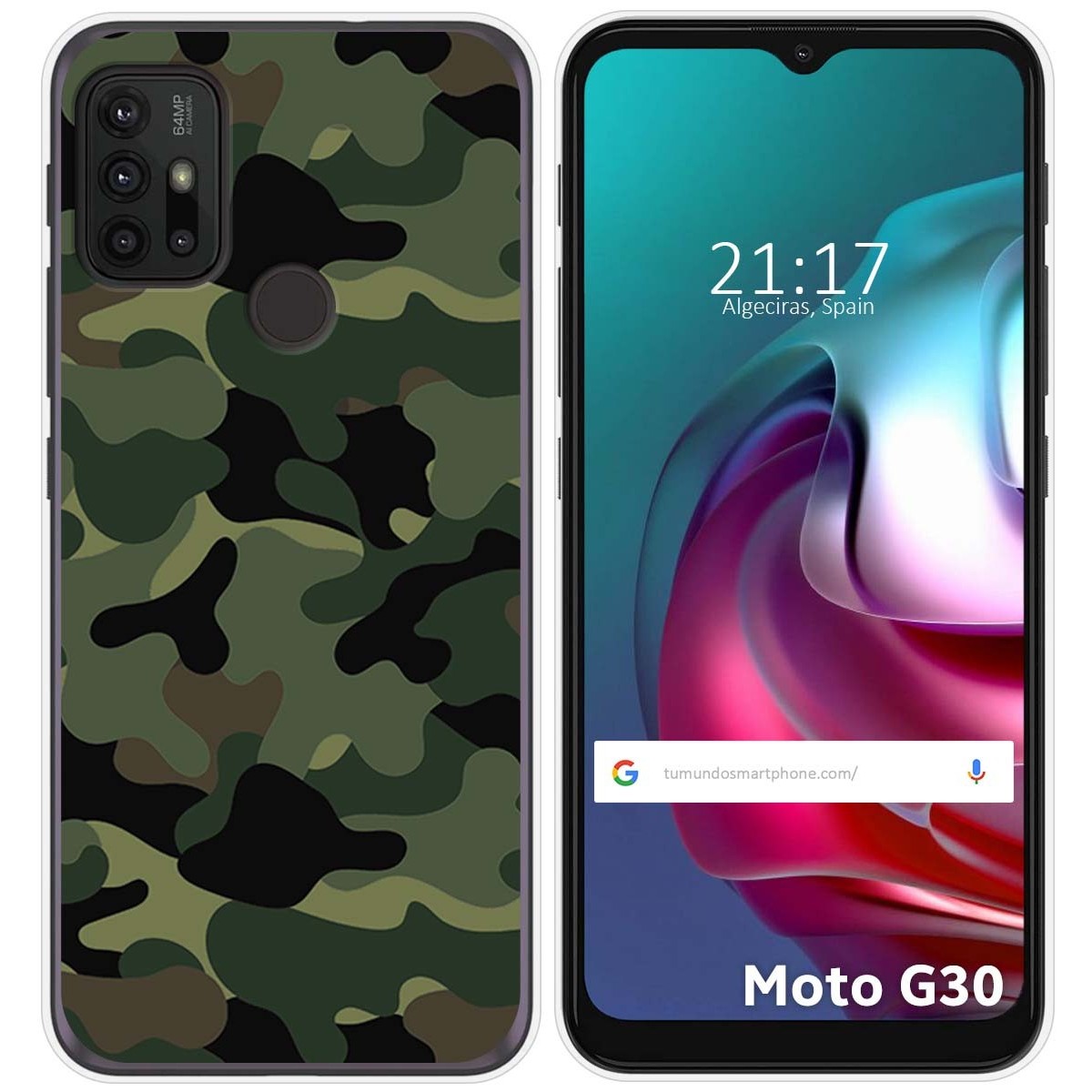 Funda Gel Tpu para Motorola Moto G10 / G20 / G30 diseño Camuflaje Dibujos