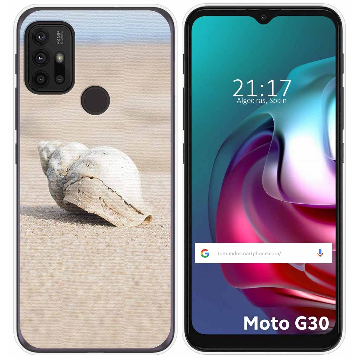 Funda Gel Tpu para Motorola Moto G10 / G20 / G30 diseño Concha Dibujos