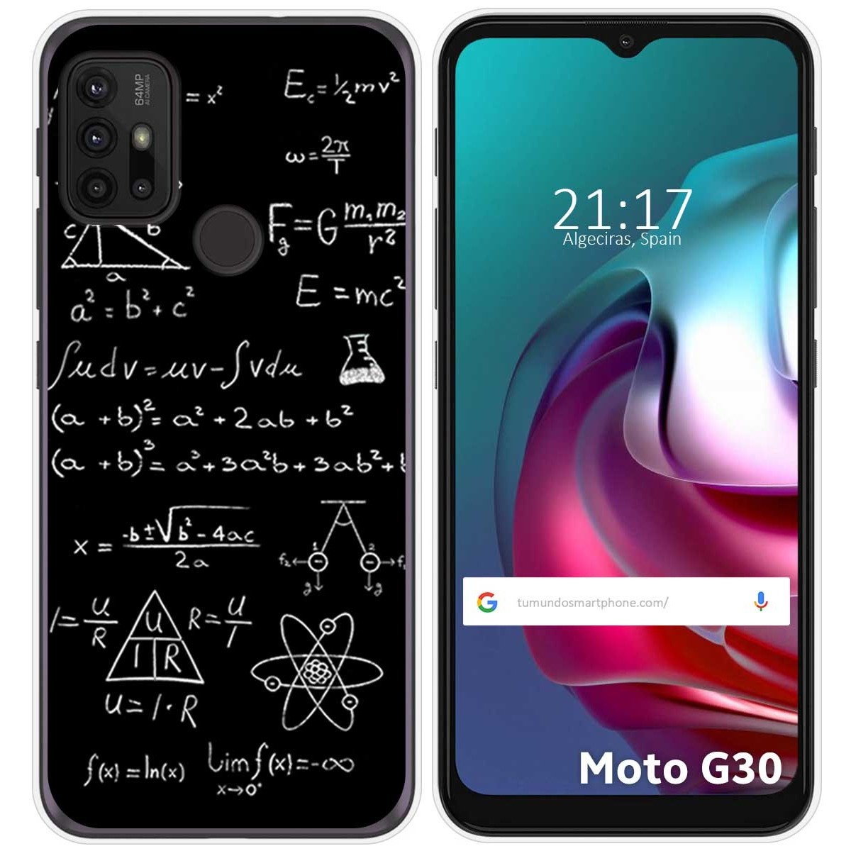 Funda Gel Tpu para Motorola Moto G10 / G20 / G30 diseño Formulas Dibujos