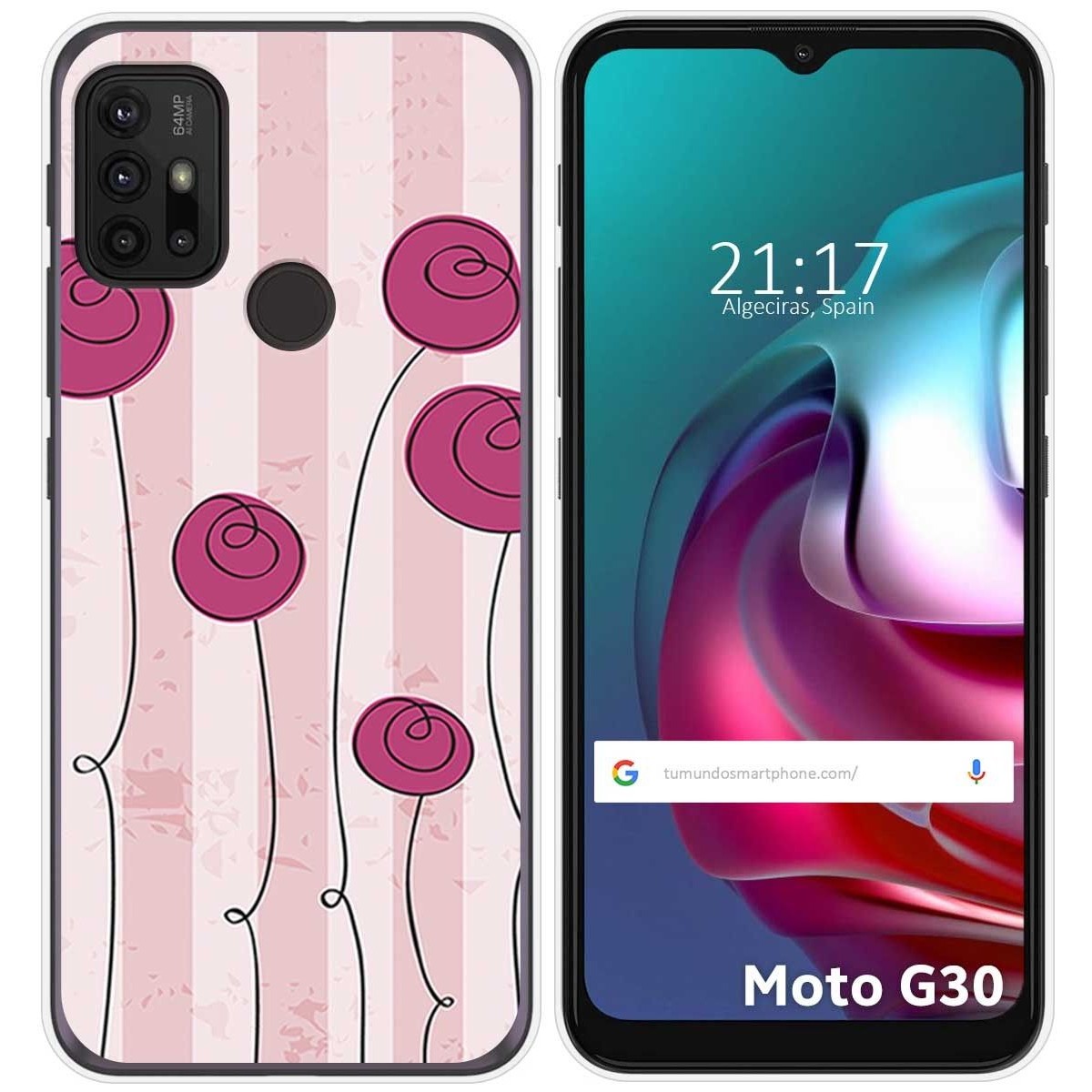 Funda Gel Tpu para Motorola Moto G10 / G20 / G30 diseño Flores Vintage Dibujos