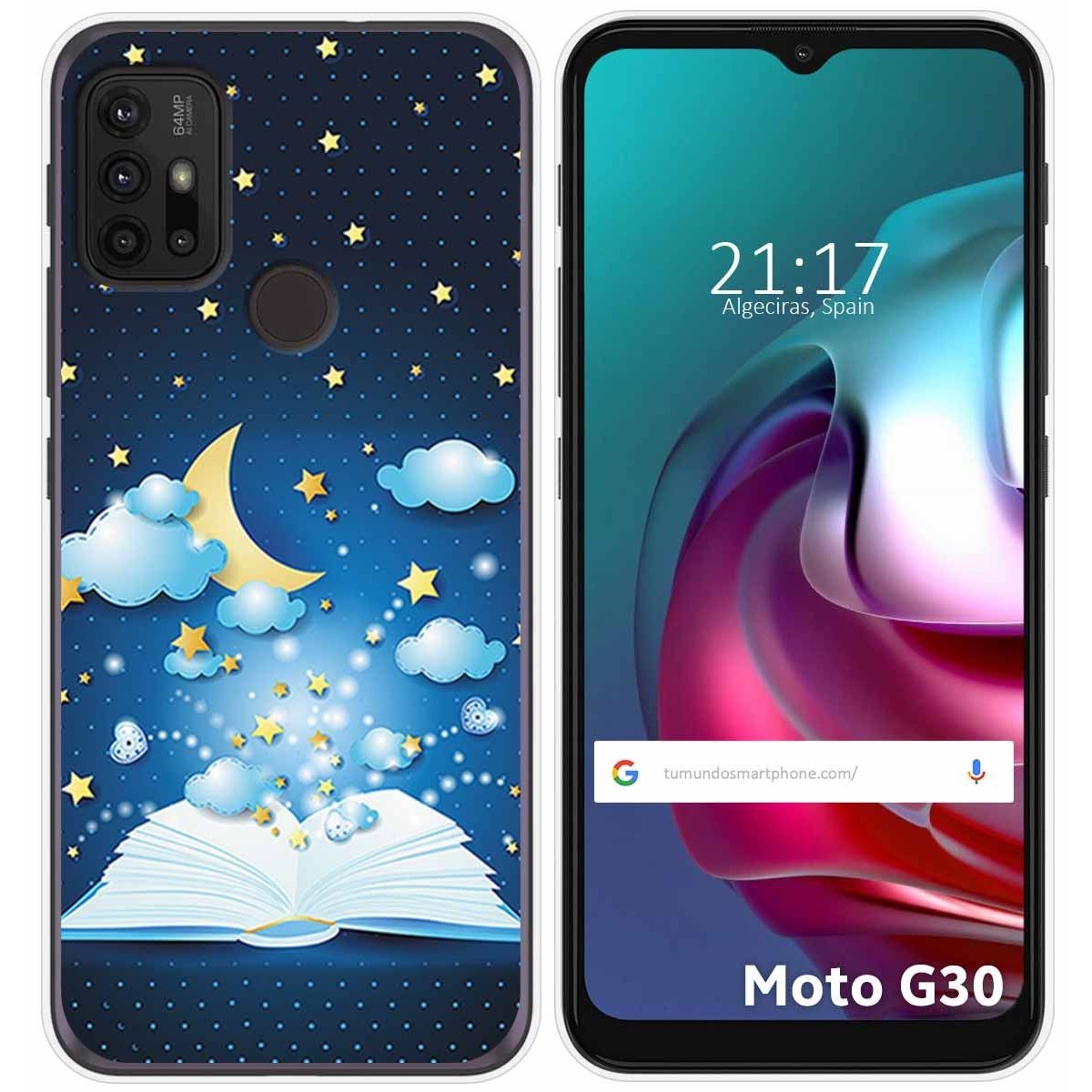 Funda Gel Tpu para Motorola Moto G10 / G20 / G30 diseño Libro Cuentos Dibujos