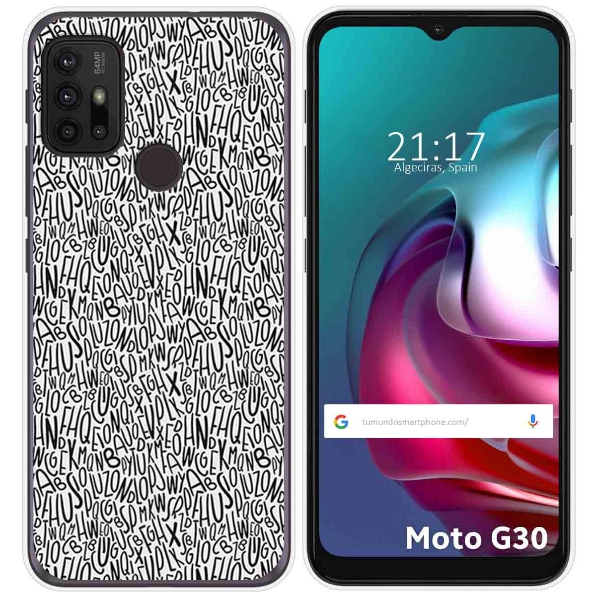 Funda Gel Tpu para Motorola Moto G10 / G20 / G30 diseño Letras Dibujos
