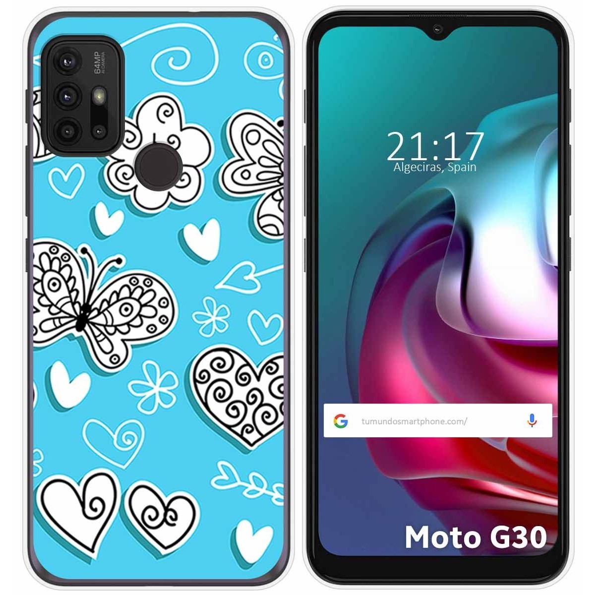 Funda Gel Tpu para Motorola Moto G10 / G20 / G30 diseño Mariposas Dibujos