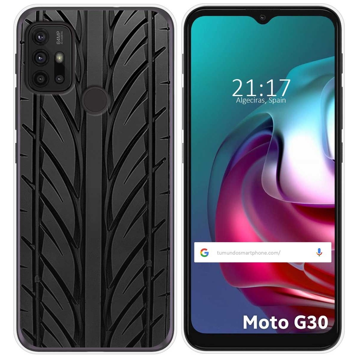 Funda Gel Tpu para Motorola Moto G10 / G20 / G30 diseño Neumatico Dibujos