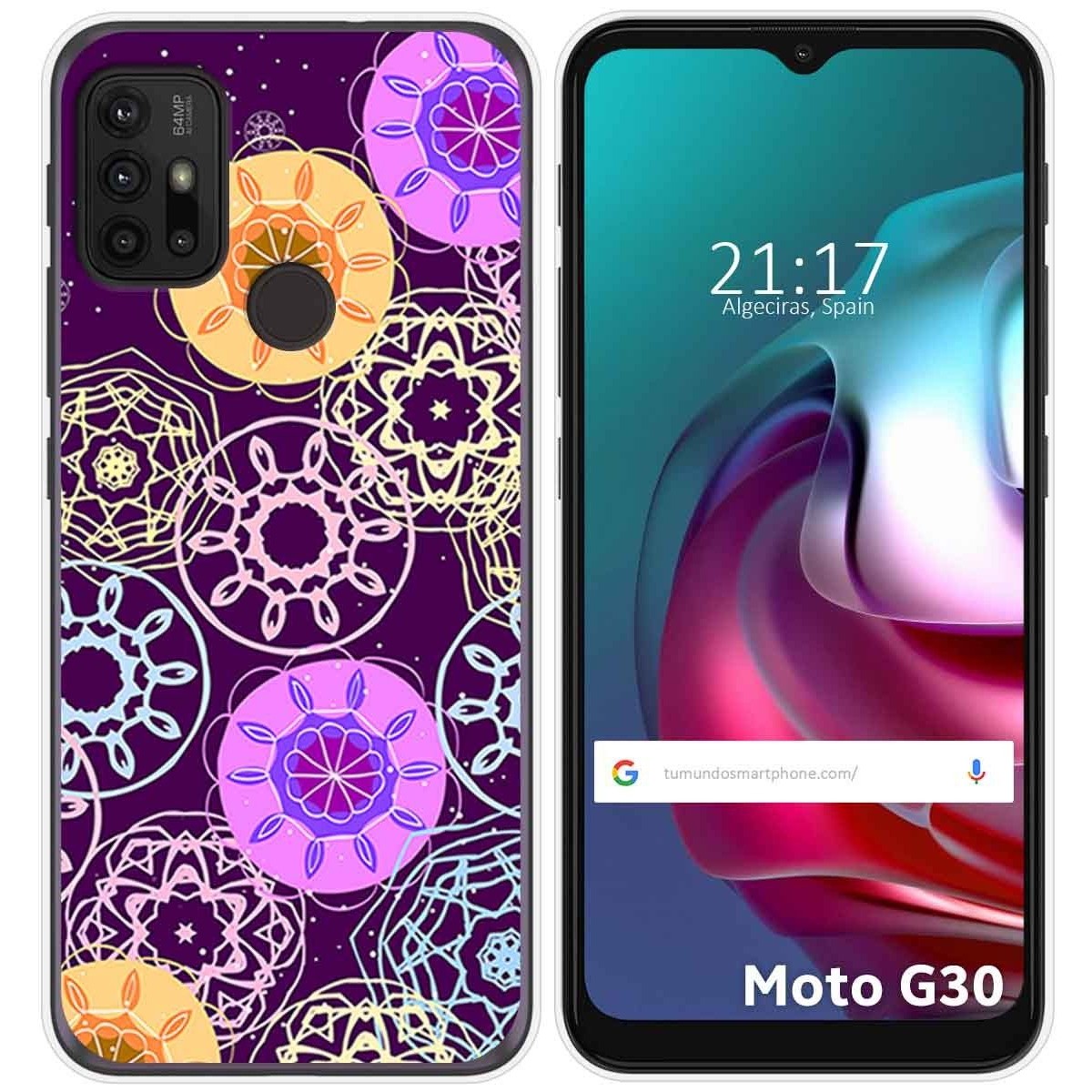 Funda Gel Tpu para Motorola Moto G10 / G20 / G30 diseño Radial Dibujos