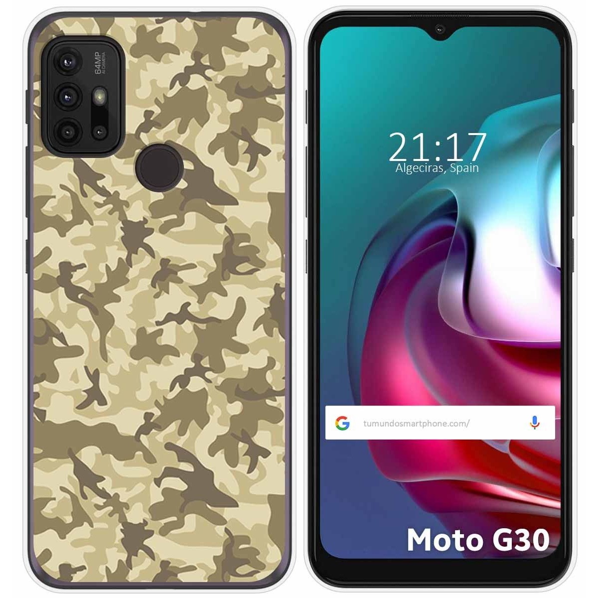 Funda Gel Tpu para Motorola Moto G10 / G20 / G30 diseño Sand Camuflaje Dibujos