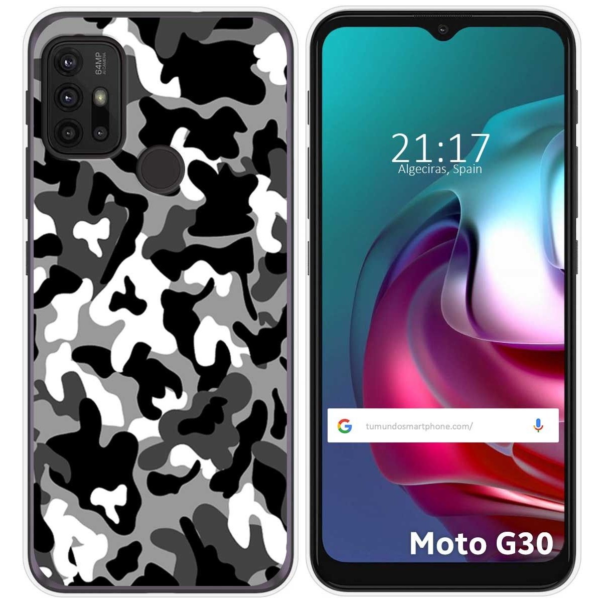 Funda Gel Tpu para Motorola Moto G10 / G20 / G30 diseño Snow Camuflaje Dibujos