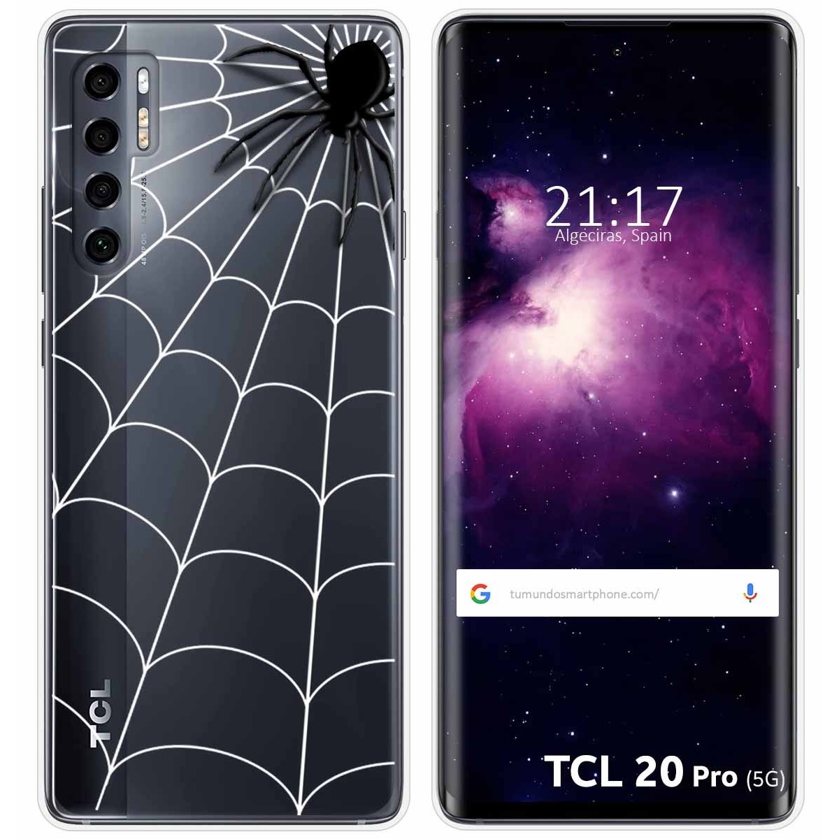 Funda Gel Transparente para TCL 20 Pro 5G diseño Araña Dibujos