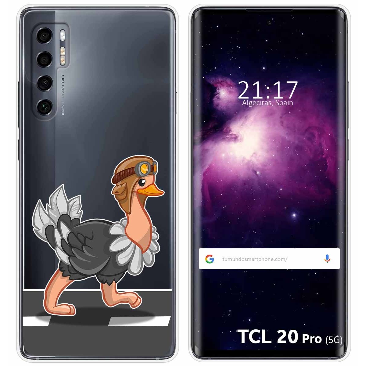 Funda Gel Transparente para TCL 20 Pro 5G diseño Avestruz Dibujos