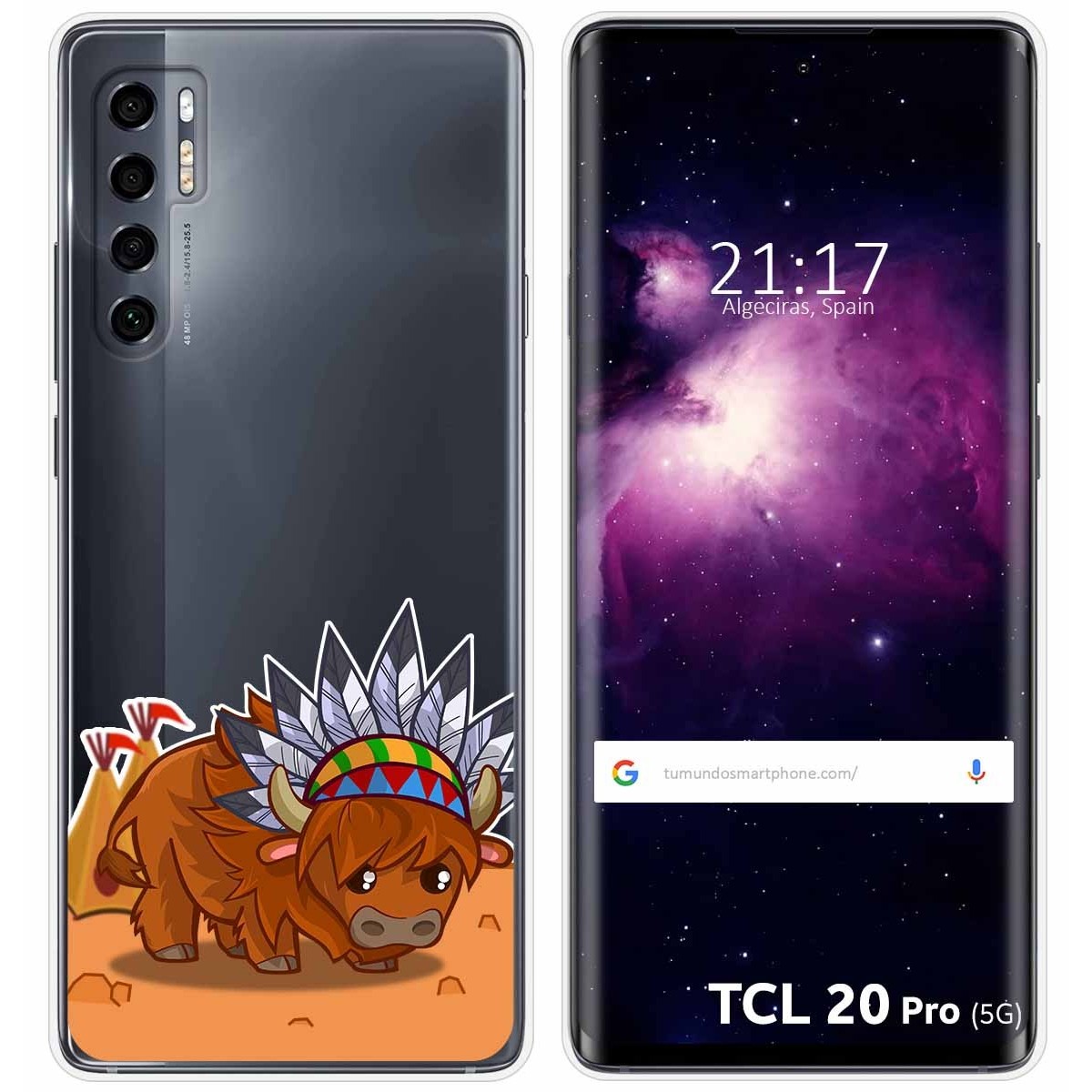 Funda Gel Transparente para TCL 20 Pro 5G diseño Bufalo Dibujos