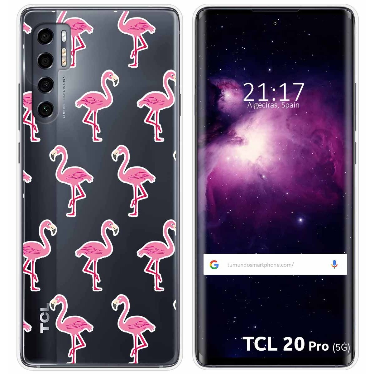 Funda Gel Transparente para TCL 20 Pro 5G diseño Flamenco Dibujos