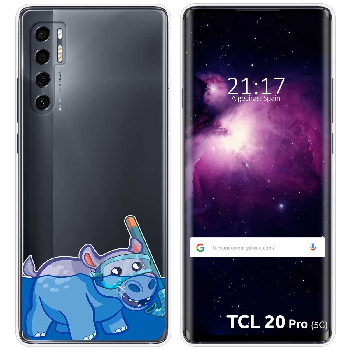Funda Gel Transparente para TCL 20 Pro 5G diseño Hipo Dibujos