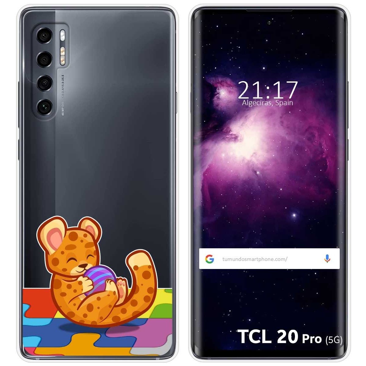 Funda Gel Transparente para TCL 20 Pro 5G diseño Leopardo Dibujos