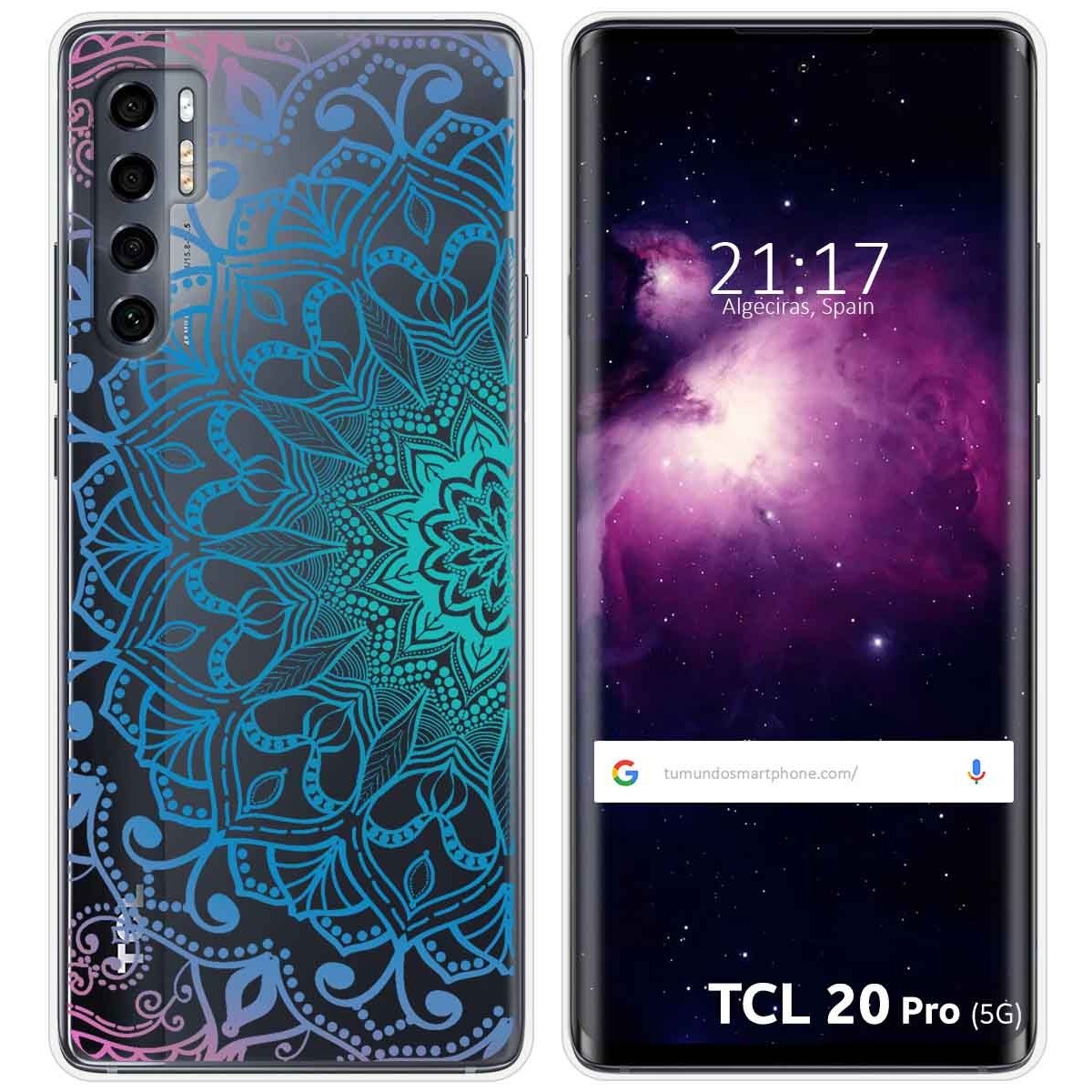 Funda Gel Transparente para TCL 20 Pro 5G diseño Mandala Dibujos