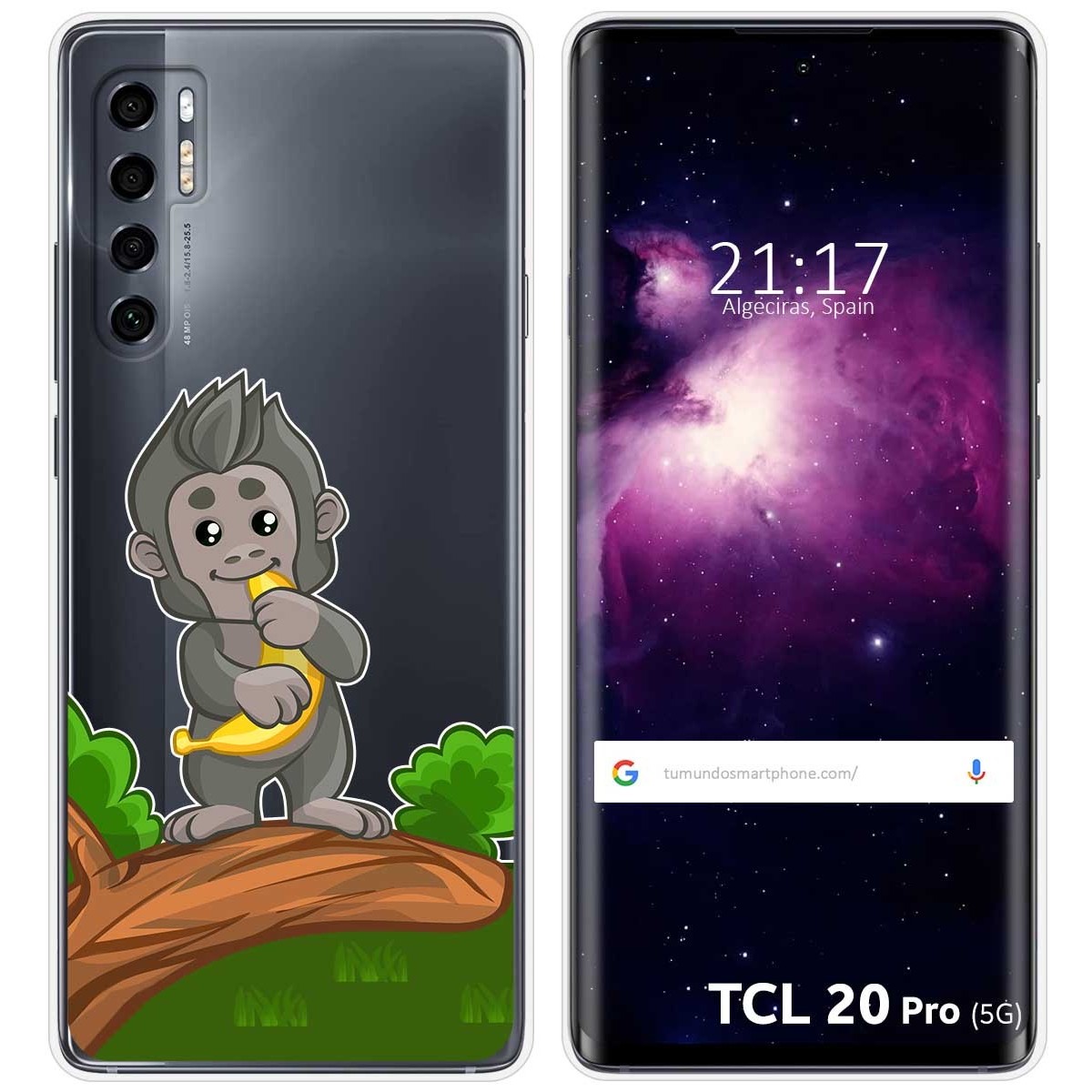Funda Gel Transparente para TCL 20 Pro 5G diseño Mono Dibujos