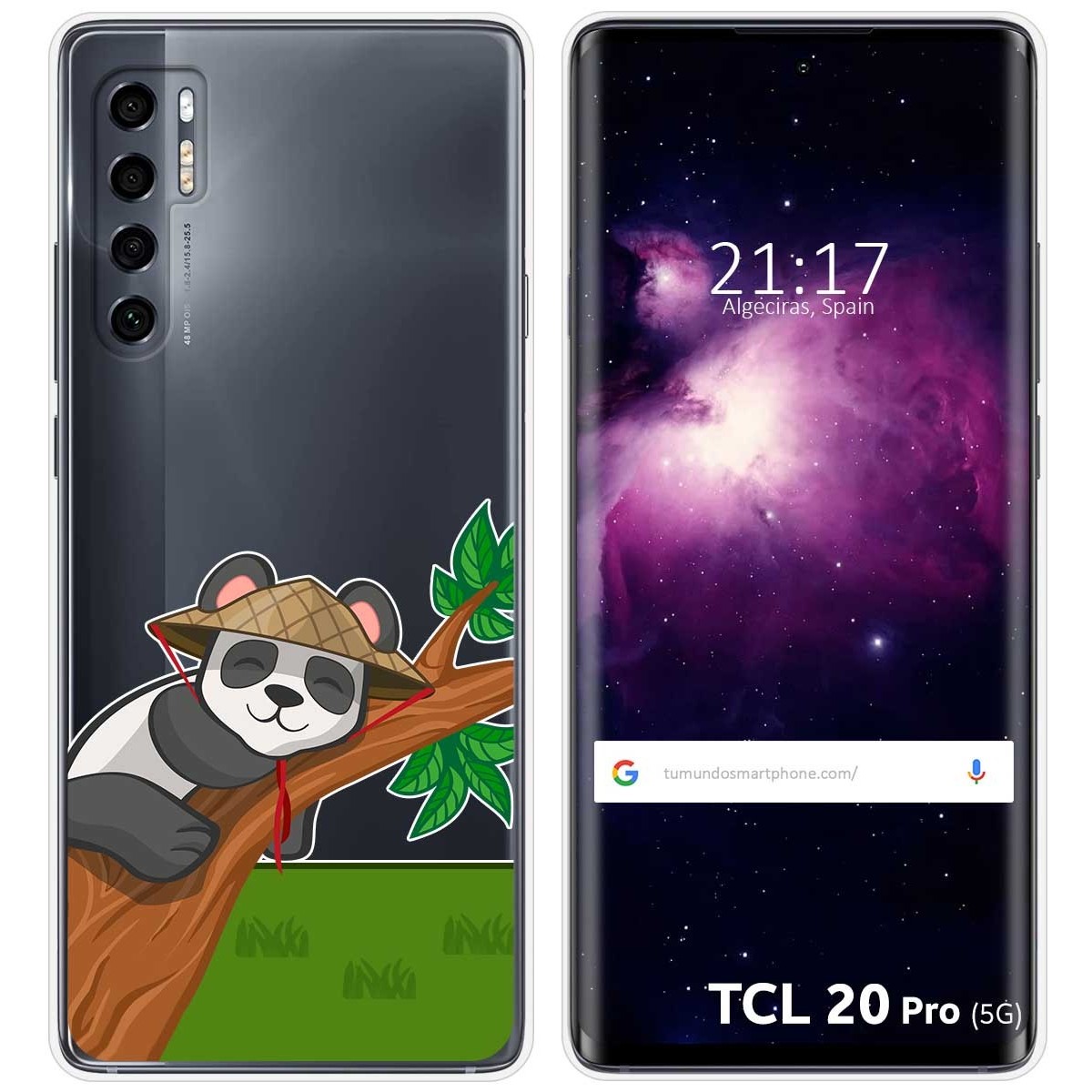 Funda Gel Transparente para TCL 20 Pro 5G diseño Panda Dibujos