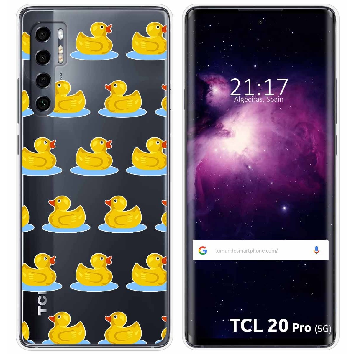 Funda Gel Transparente para TCL 20 Pro 5G diseño Pato Dibujos