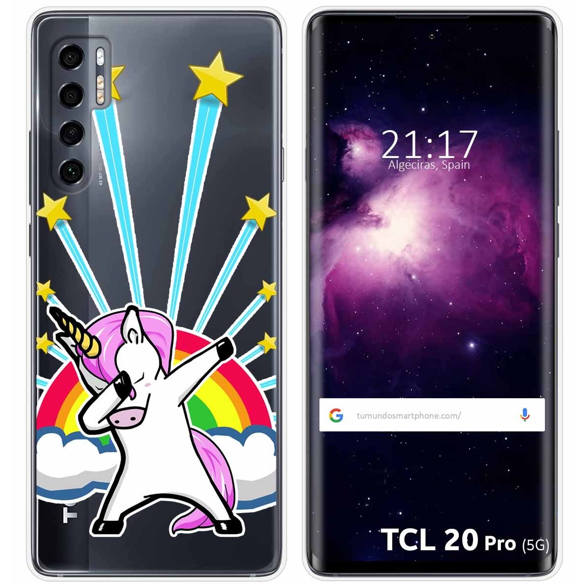 Funda Gel Transparente para TCL 20 Pro 5G diseño Unicornio Dibujos