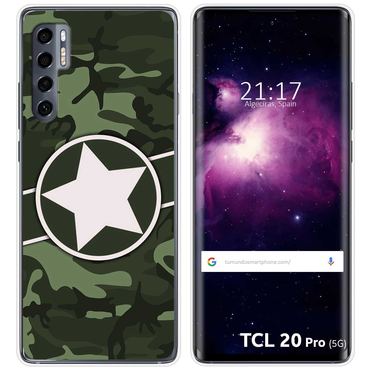 Funda Gel Tpu para TCL 20 Pro 5G diseño Camuflaje 01 Dibujos