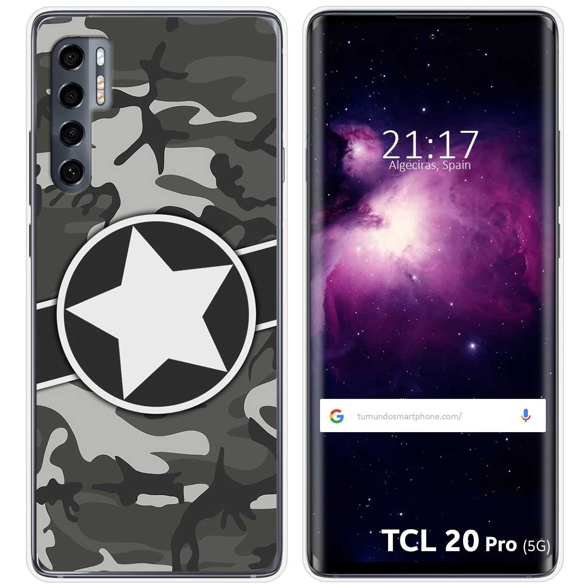Funda Gel Tpu para TCL 20 Pro 5G diseño Camuflaje 02 Dibujos
