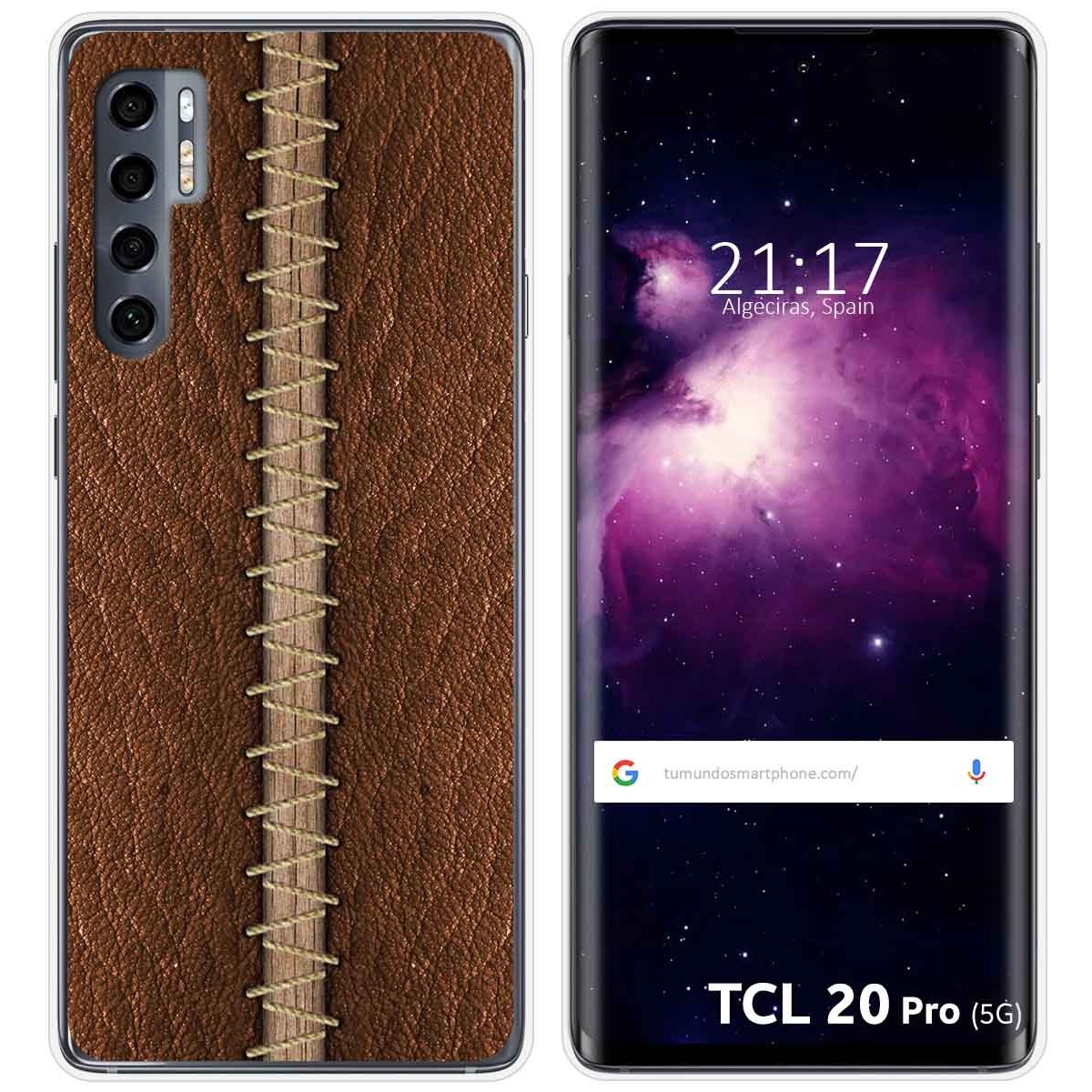 Funda Gel Tpu para TCL 20 Pro 5G diseño Cuero 01 Dibujos