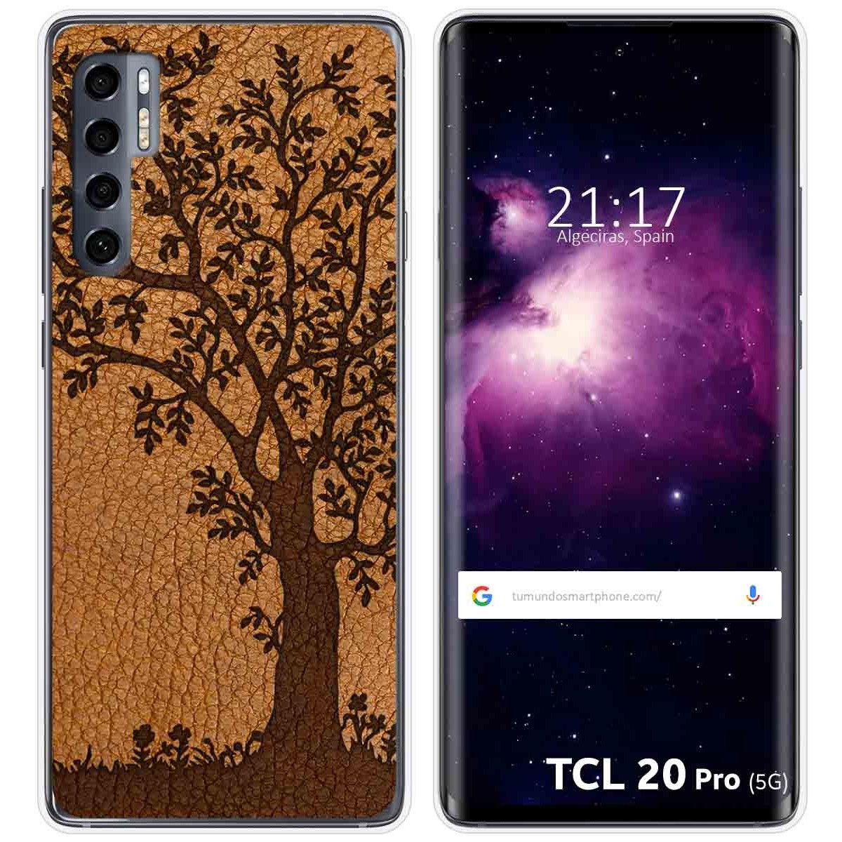 Funda Gel Tpu para TCL 20 Pro 5G diseño Cuero 03 Dibujos