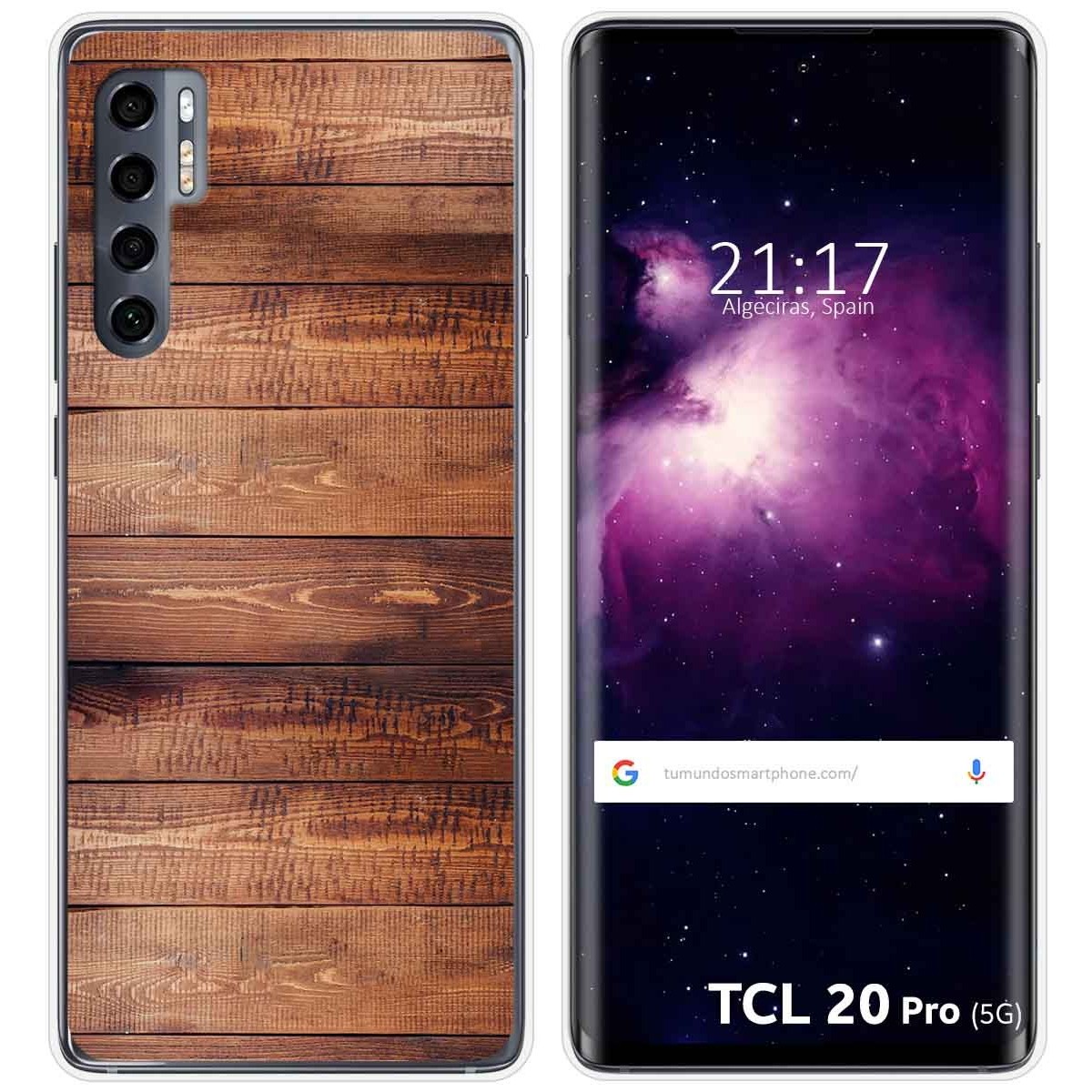 Funda Gel Tpu para TCL 20 Pro 5G diseño Madera 02 Dibujos