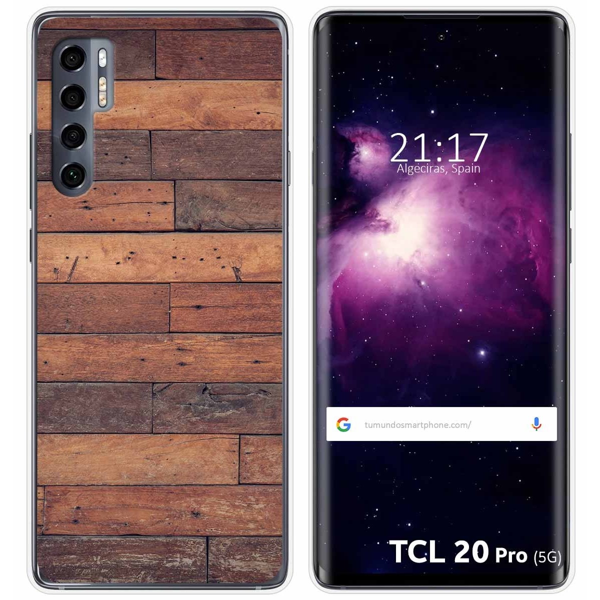 Funda Gel Tpu para TCL 20 Pro 5G diseño Madera 03 Dibujos