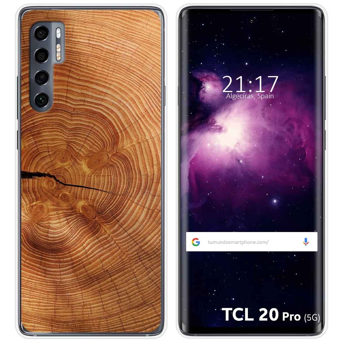 Funda Gel Tpu para TCL 20 Pro 5G diseño Madera 04 Dibujos