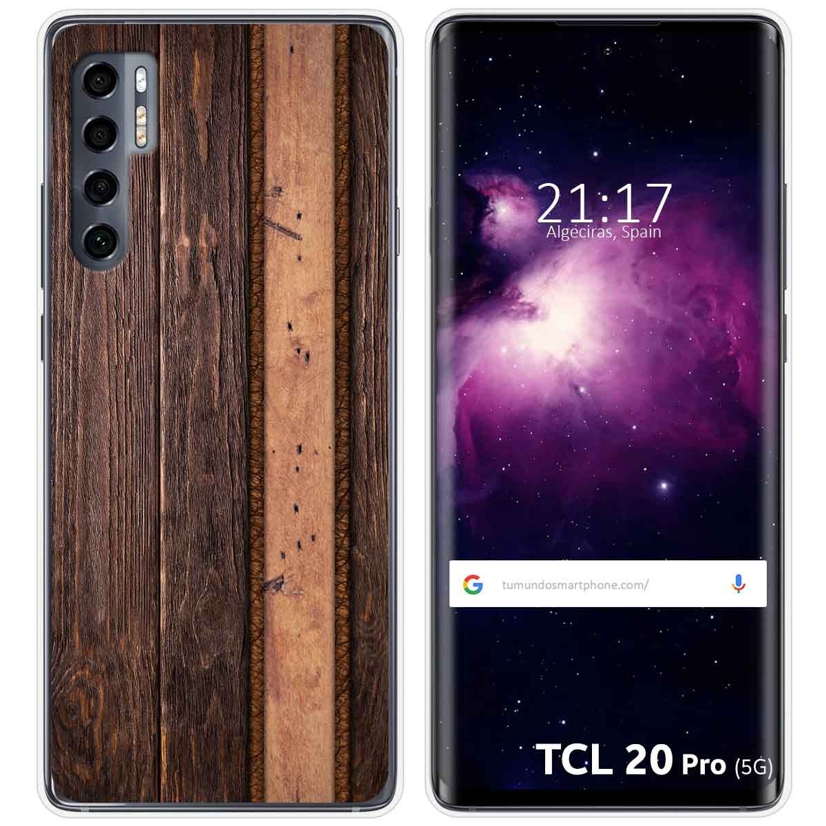 Funda Gel Tpu para TCL 20 Pro 5G diseño Madera 05 Dibujos