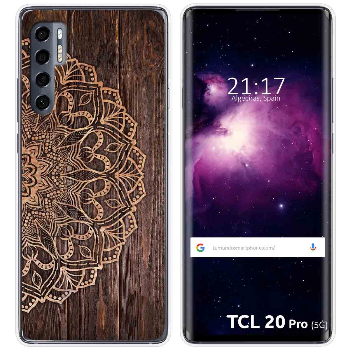 Funda Gel Tpu para TCL 20 Pro 5G diseño Madera 06 Dibujos