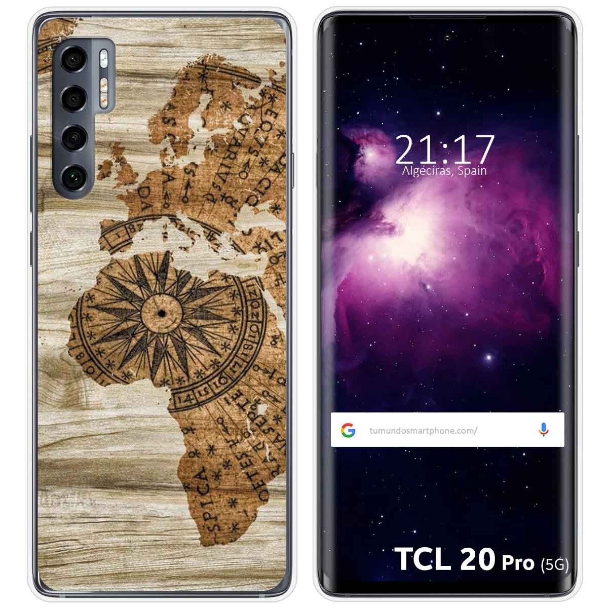 Funda Gel Tpu para TCL 20 Pro 5G diseño Madera 07 Dibujos