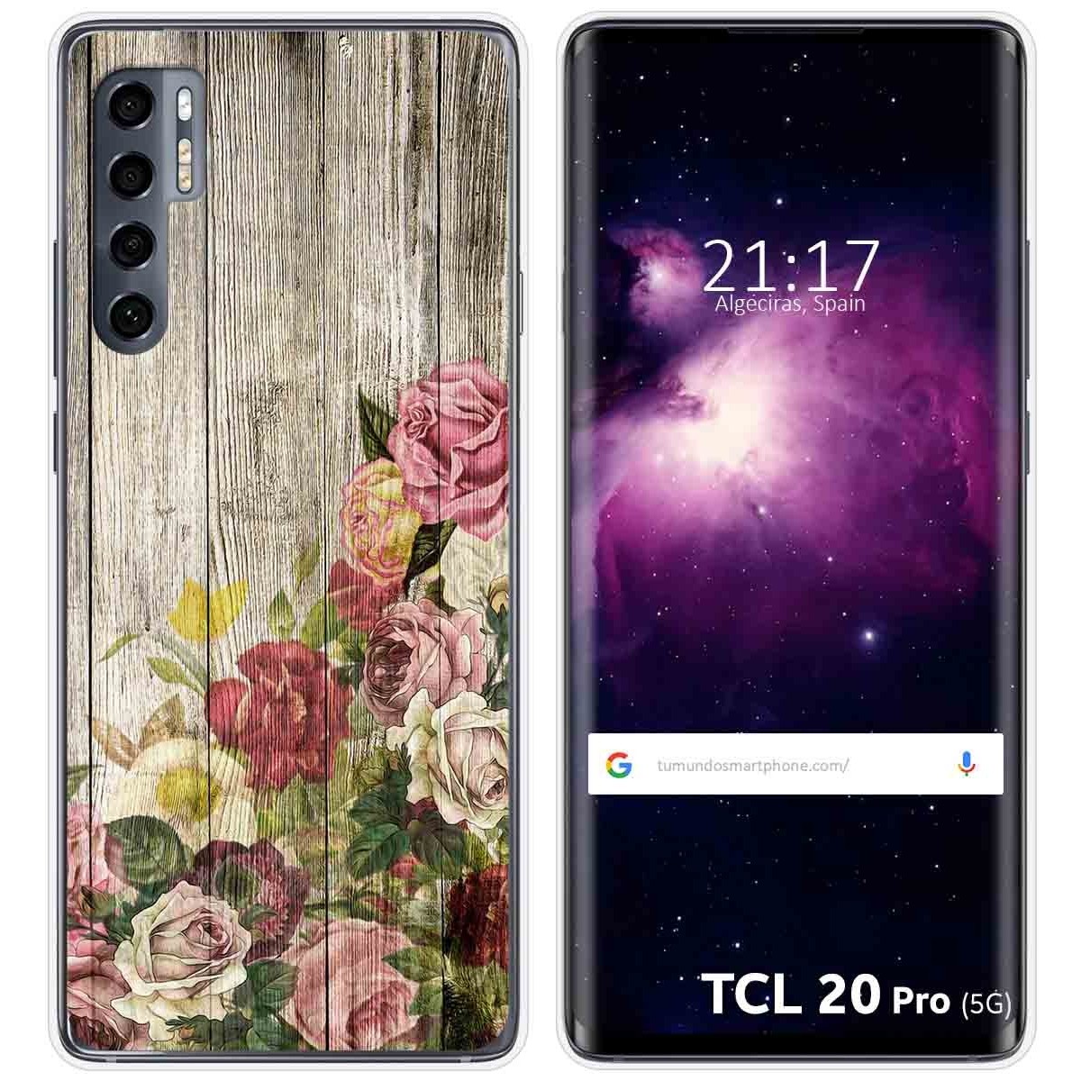 Funda Gel Tpu para TCL 20 Pro 5G diseño Madera 08 Dibujos
