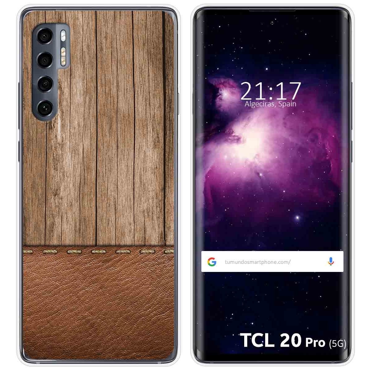 Funda Gel Tpu para TCL 20 Pro 5G diseño Madera 09 Dibujos
