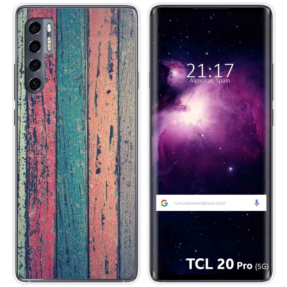 Funda Gel Tpu para TCL 20 Pro 5G diseño Madera 10 Dibujos