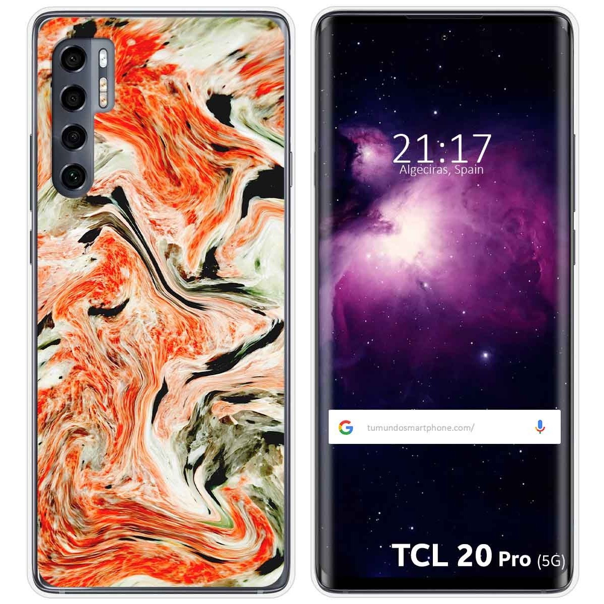 Funda Gel Tpu para TCL 20 Pro 5G diseño Mármol 12 Dibujos