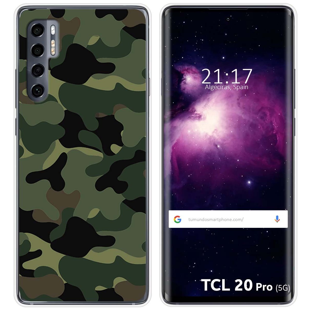 Funda Gel Tpu para TCL 20 Pro 5G diseño Camuflaje Dibujos