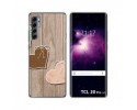 Funda Gel Tpu para TCL 20 Pro 5G diseño Corazones Madera Dibujos