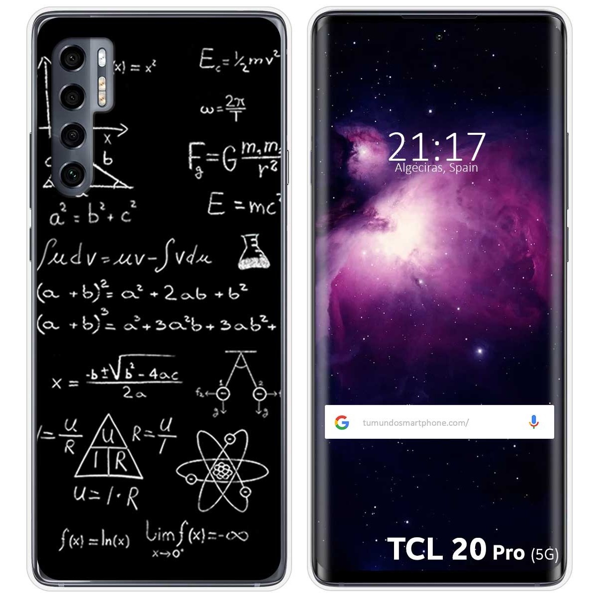 Funda Gel Tpu para TCL 20 Pro 5G diseño Formulas Dibujos