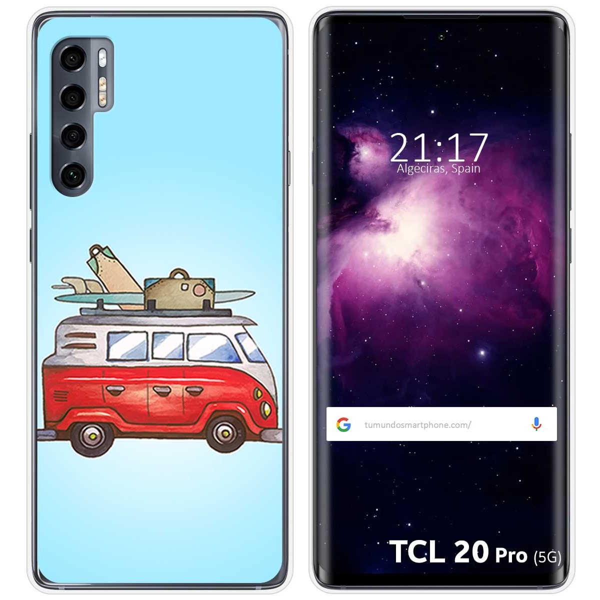 Funda Gel Tpu para TCL 20 Pro 5G diseño Furgoneta Dibujos