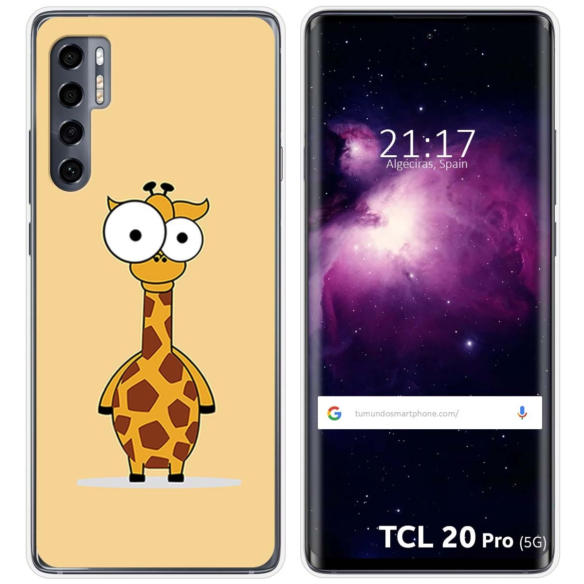 Funda Gel Tpu para TCL 20 Pro 5G diseño Jirafa Dibujos