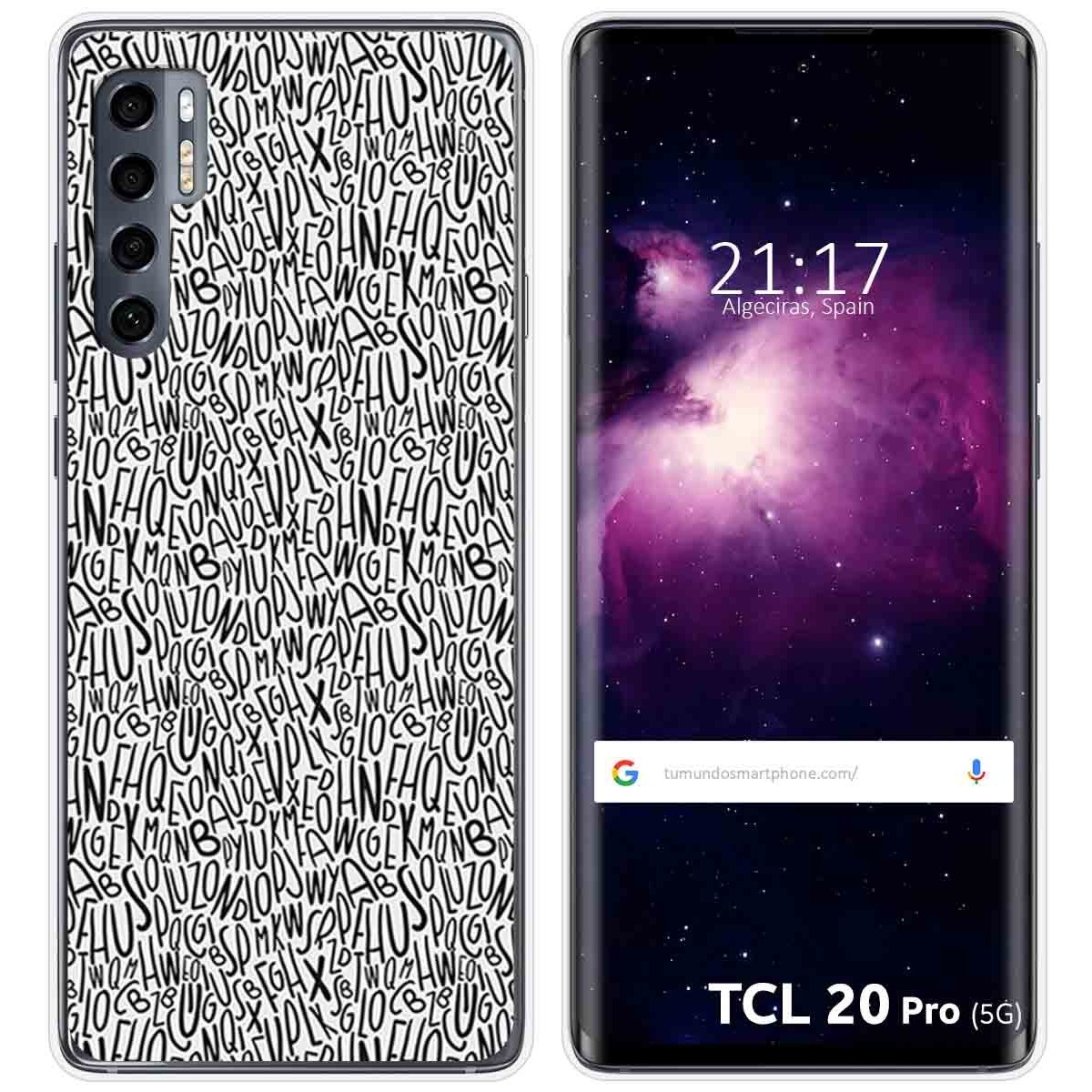 Funda Gel Tpu para TCL 20 Pro 5G diseño Letras Dibujos