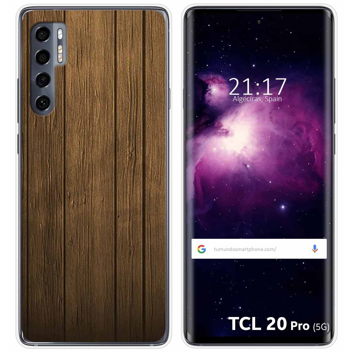 Funda Gel Tpu para TCL 20 Pro 5G diseño Madera Dibujos