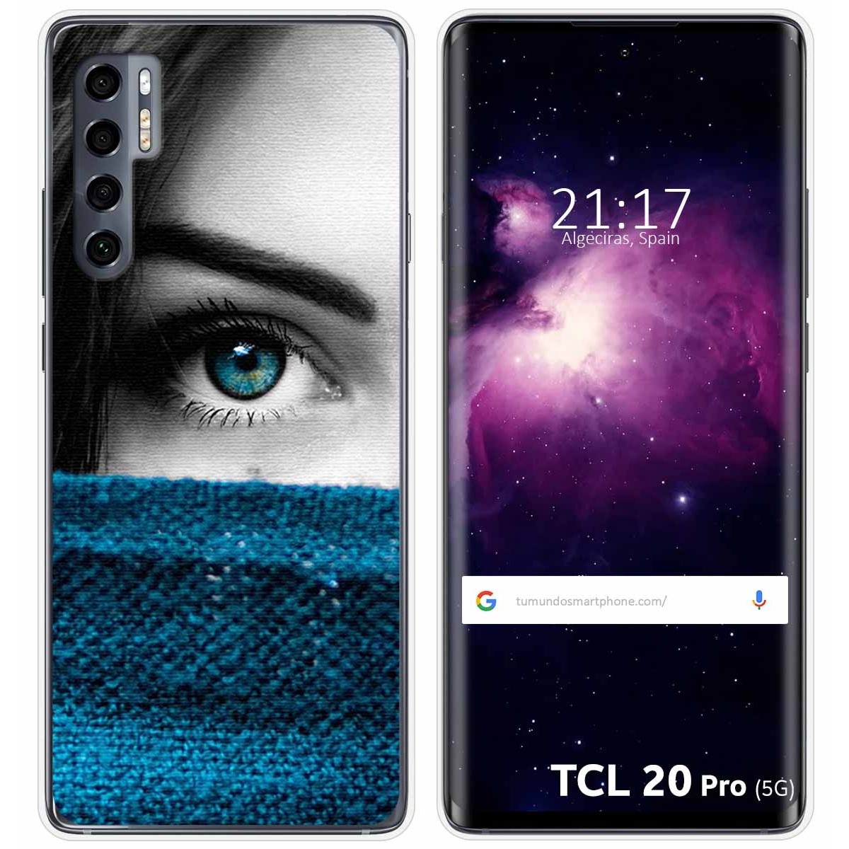 Funda Gel Tpu para TCL 20 Pro 5G diseño Ojo Dibujos