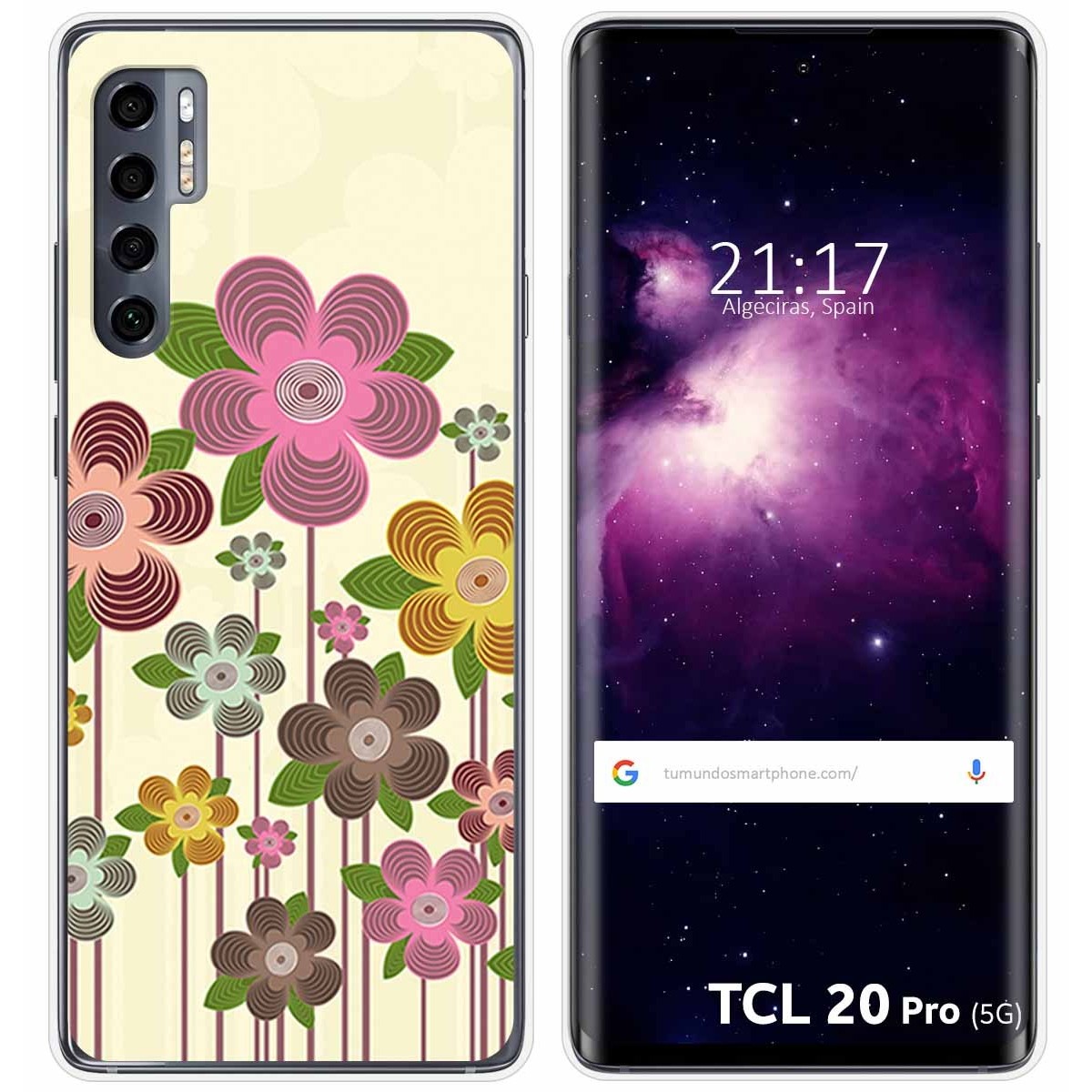 Funda Gel Tpu para TCL 20 Pro 5G diseño Primavera En Flor Dibujos