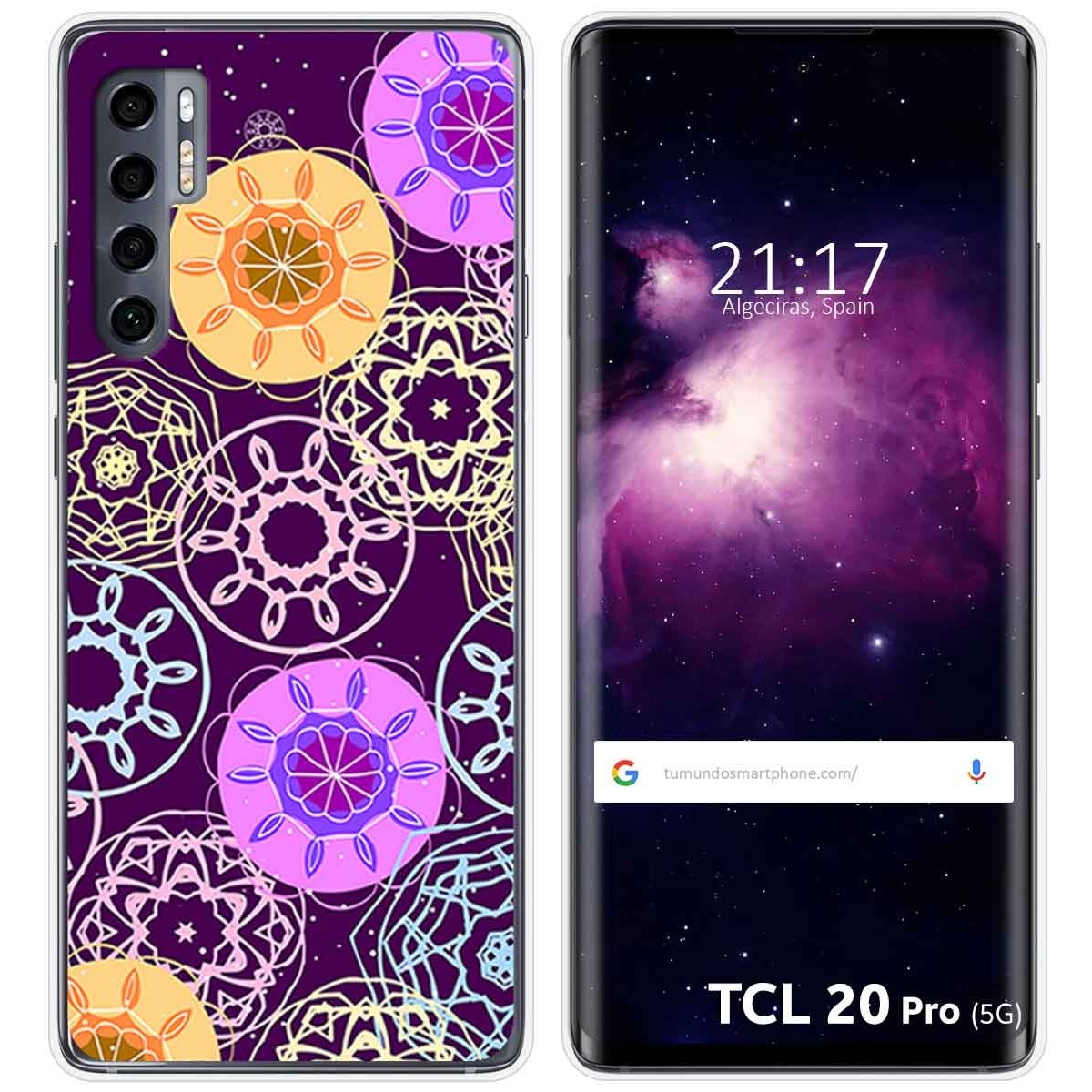 Funda Gel Tpu para TCL 20 Pro 5G diseño Radial Dibujos