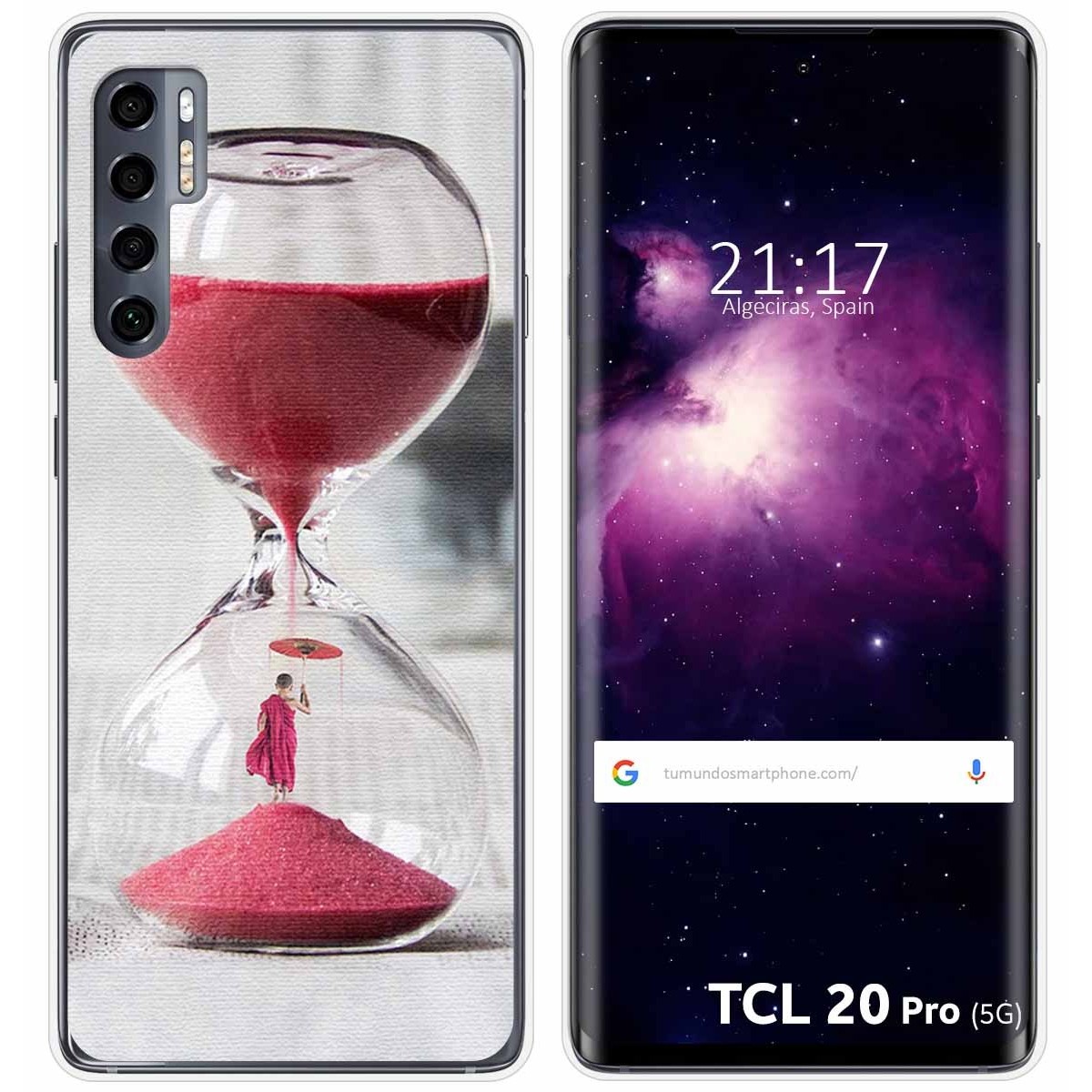 Funda Gel Tpu para TCL 20 Pro 5G diseño Reloj Dibujos
