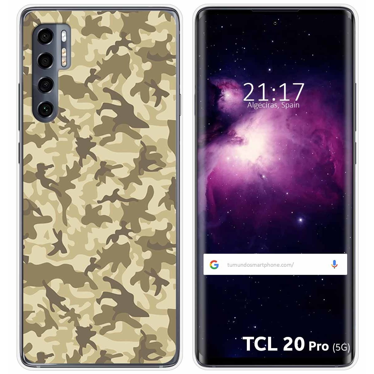 Funda Gel Tpu para TCL 20 Pro 5G diseño Sand Camuflaje Dibujos