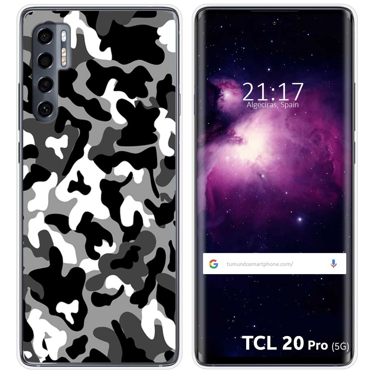 Funda Gel Tpu para TCL 20 Pro 5G diseño Snow Camuflaje Dibujos