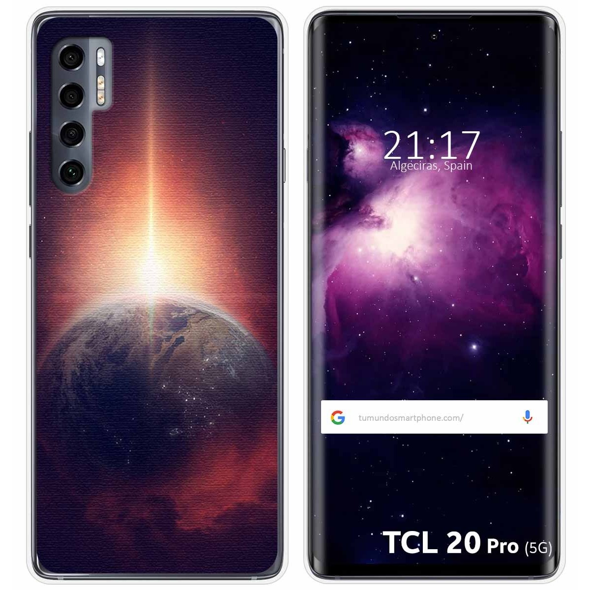 Funda Gel Tpu para TCL 20 Pro 5G diseño Tierra Dibujos